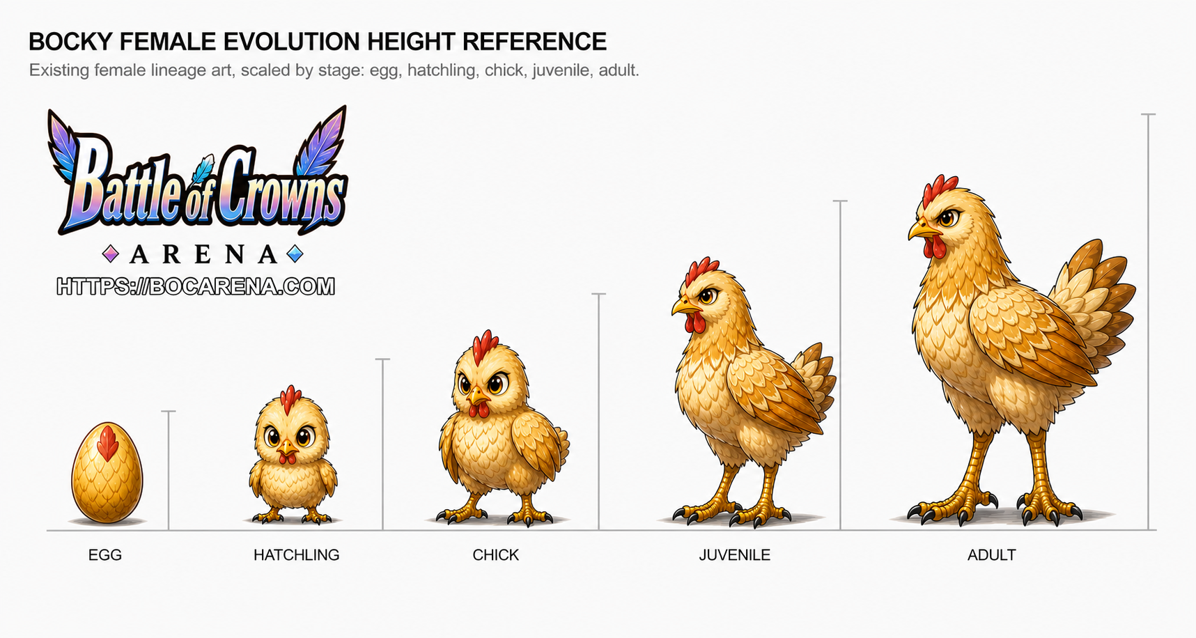 The Bocky Lineage Female Growth and Height Reference Sheet